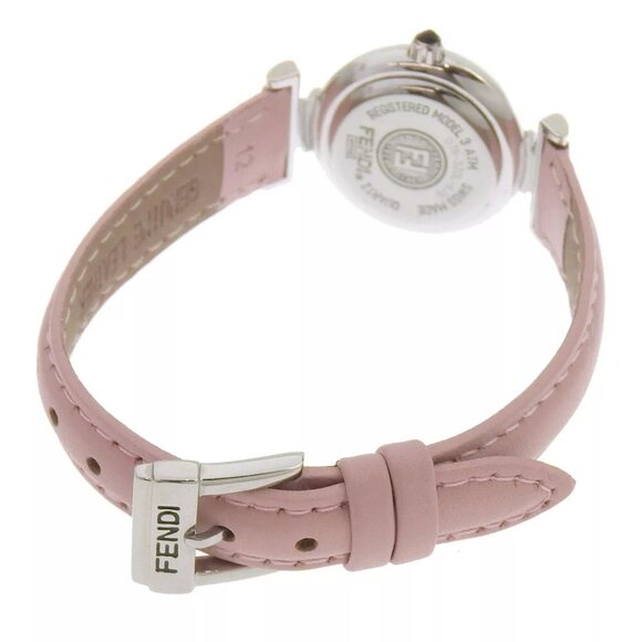 FENDI Watches 320L White shellDial Stainless Steel/Embossed Leather Quartz... - Picture 5 of 8